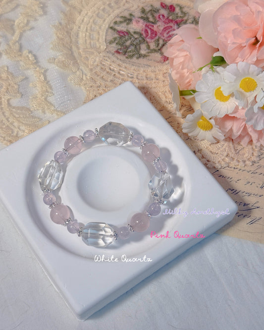 💜白水晶x粉水晶x紫玉晶| 雲粉清歡（Gem0004）